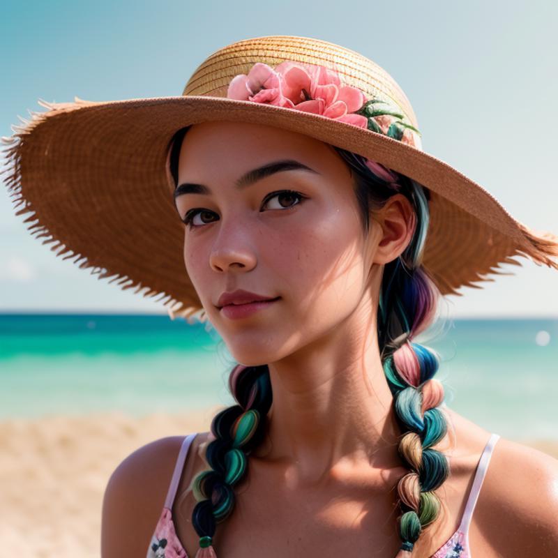 00614-4042616109-_lora_caomao_0.8_1girl, solo, hat, braid, blurry background, outdoors, looking at viewer, straw hat, blurry, portrait, twin brai.png